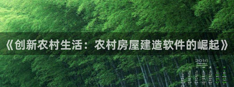 富联娱乐招商右判官333OO：《创新农村生活：农村房屋建造软件的崛起》