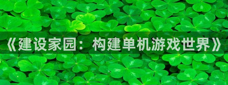 富联娱乐客户端官网：《建设家园：构建单机游戏世界》